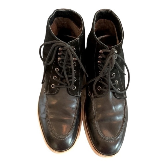 Original Penguin Ned Boots Black Leather Suede Lace-Up Chukka Men's US 10 - Picture 3 of 7